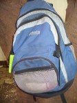 My daypack, stitched together with dental floss